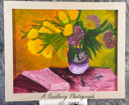 Painting: VanGogh's Flowers & Books